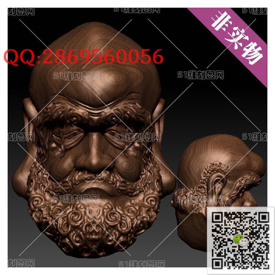 HD-076核雕达摩头珠_橄榄核雕手串佛珠3d打印stl圆雕图扫描立体模型多轴数控电脑雕刻精雕图浮雕图