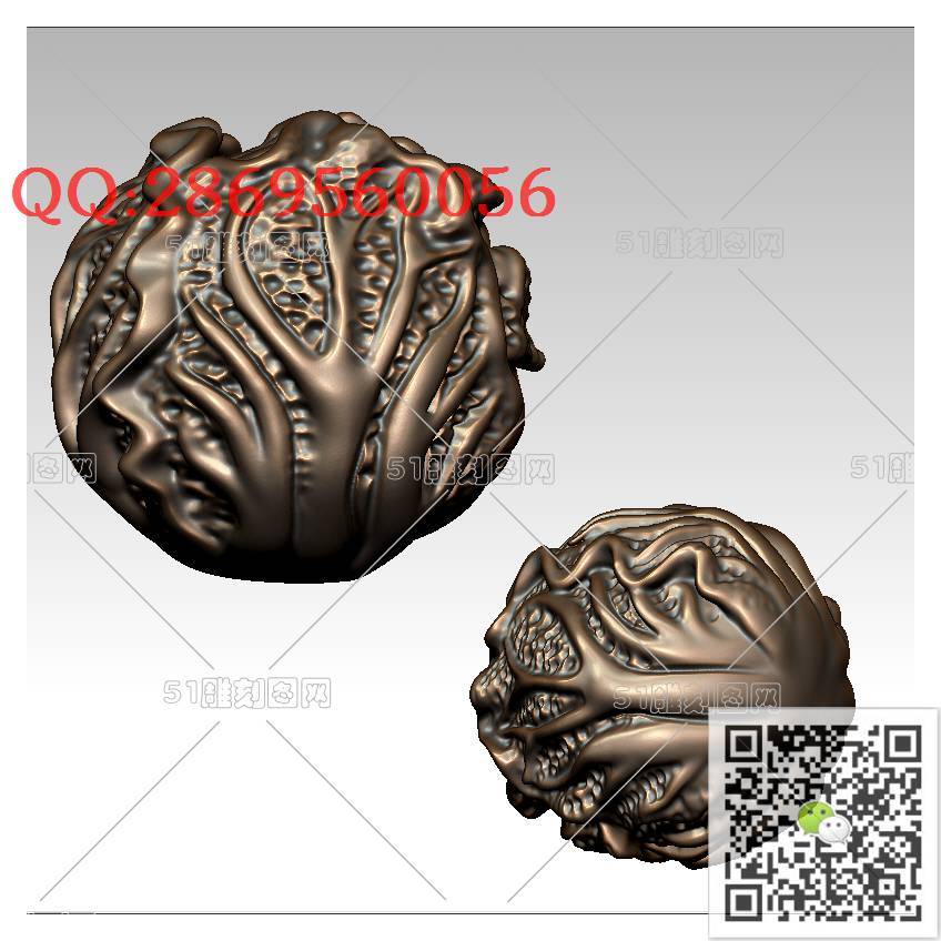 HD-136白菜圆珠手串_橄榄核雕手串佛珠3d打印stl圆雕图扫描立体模型多轴数控电脑雕刻精雕图浮雕图