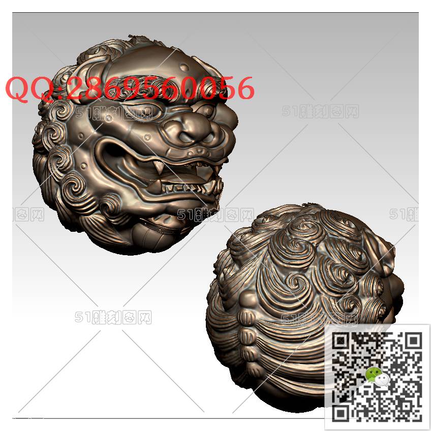 HD-139狮子手球_橄榄核雕手串佛珠3d打印stl圆雕图扫描立体模型多轴数控电脑雕刻精雕图浮雕图