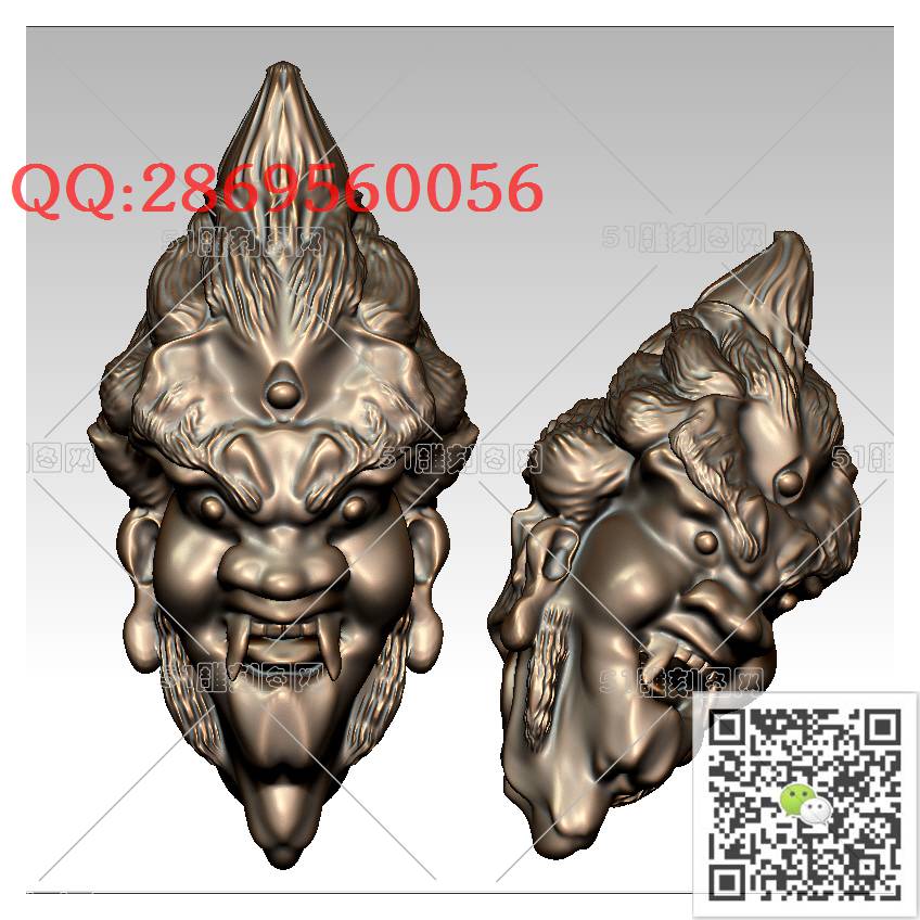 HD-147核雕不动冥王头_橄榄核雕手串佛珠3d打印stl圆雕图扫描立体模型多轴数控电脑雕刻精雕图浮雕图