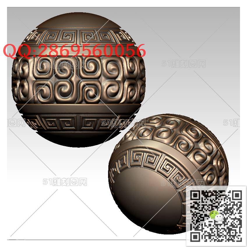 HD-180回纹圆珠手串_橄榄核雕手串佛珠3d打印stl圆雕图扫描立体模型多轴数控电脑雕刻精雕图浮雕图