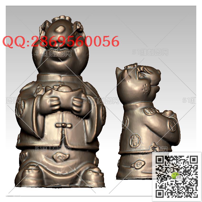 LDD-006生肖鼠_老鼠摆件十二生肖鼠圆雕图stl立体模型3d打印四轴数控雕刻精雕图浮雕图