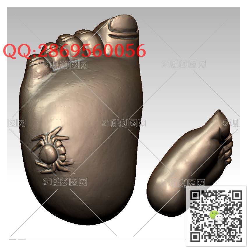 LDE-005知足常乐_知了竹子金蝉挂件知足常乐小脚丫圆雕图stl立体模型3d打印四轴数控雕刻精雕图浮雕图