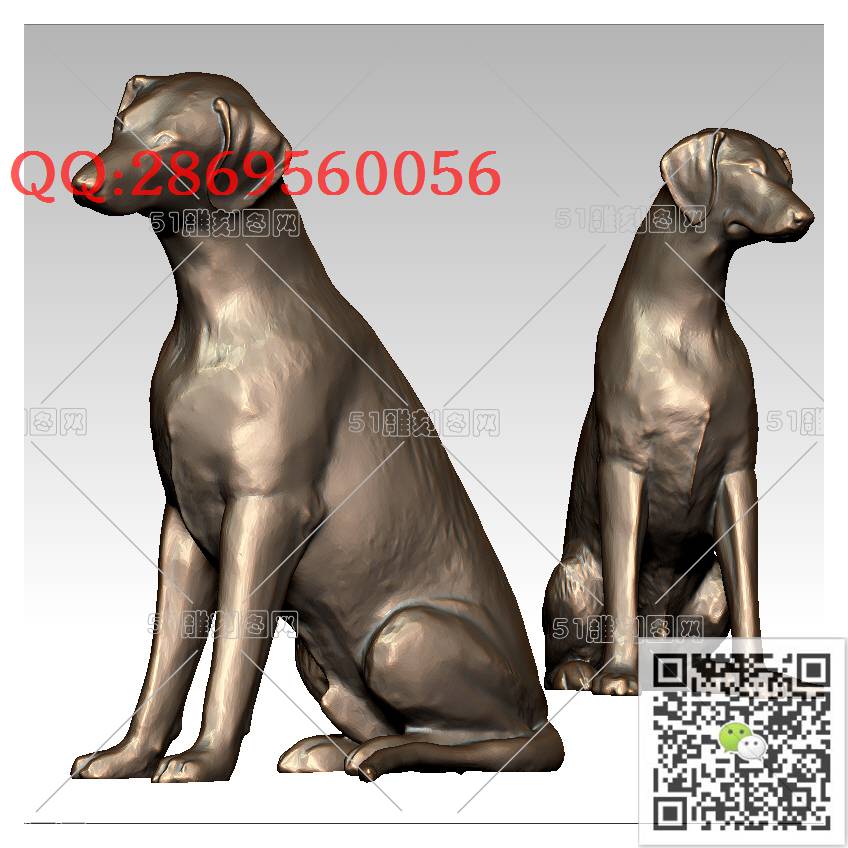 LDG-010杜宾犬_生肖狗圆雕图stl立体模型3d打印四轴数控雕刻精雕图浮雕图