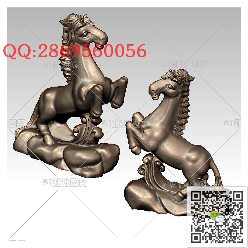 LDM-002立体马_骏马摆件圆雕图stl立体模型3d打印四轴数控雕刻精雕图浮雕图