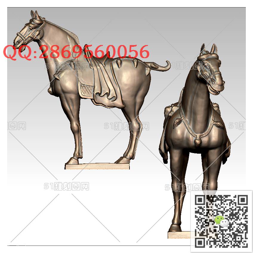 LDM-005立体马摆件_骏马摆件圆雕图stl立体模型3d打印四轴数控雕刻精雕图浮雕图
