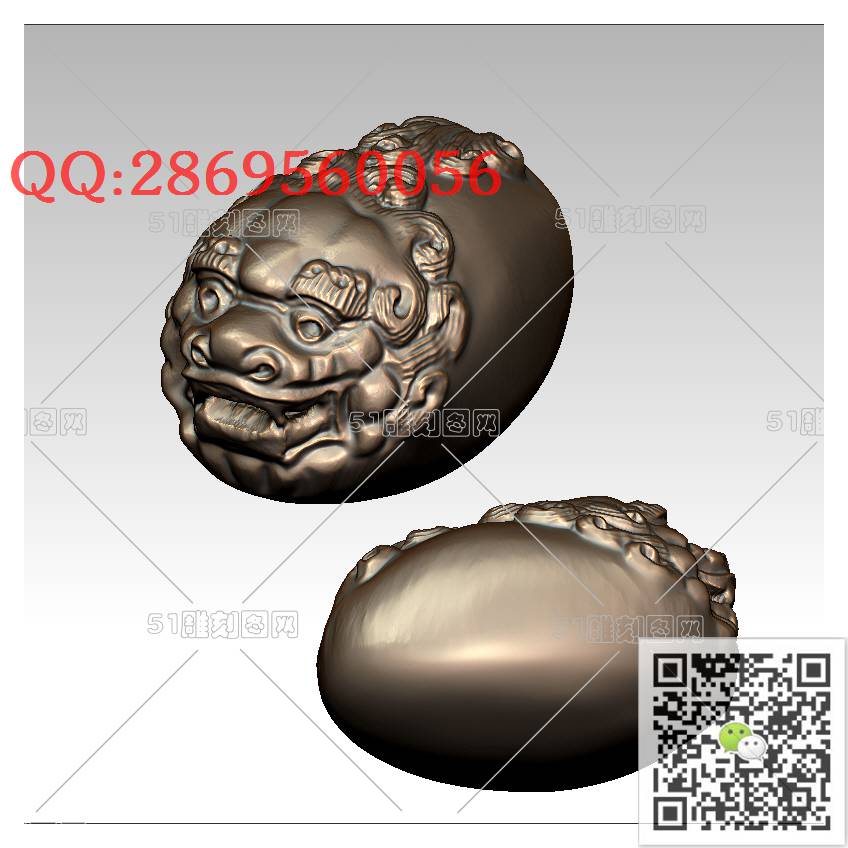 LDP-003貔貅头手把件_貔貅圆雕图核雕貔貅挂件stl立体模型3d打印四轴数控雕刻精雕图浮雕图