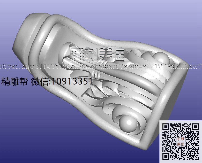 1010-陈大庆-小弯脚_11-xiu_圆雕图立体雕花桌腿3d打印洋花沙发腿圆柱木雕柱腿精雕图浮雕图