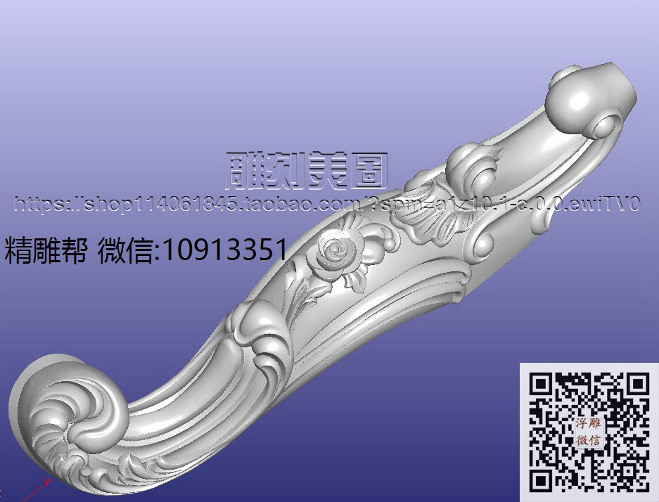 807沙发前脚-xiu_圆雕图立体雕花桌腿3d打印洋花沙发腿圆柱木雕柱腿精雕图浮雕图