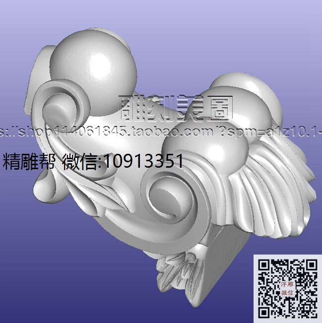 LE002A床头柜脚-xiu_圆雕图立体雕花桌腿3d打印洋花沙发腿圆柱木雕柱腿精雕图浮雕图