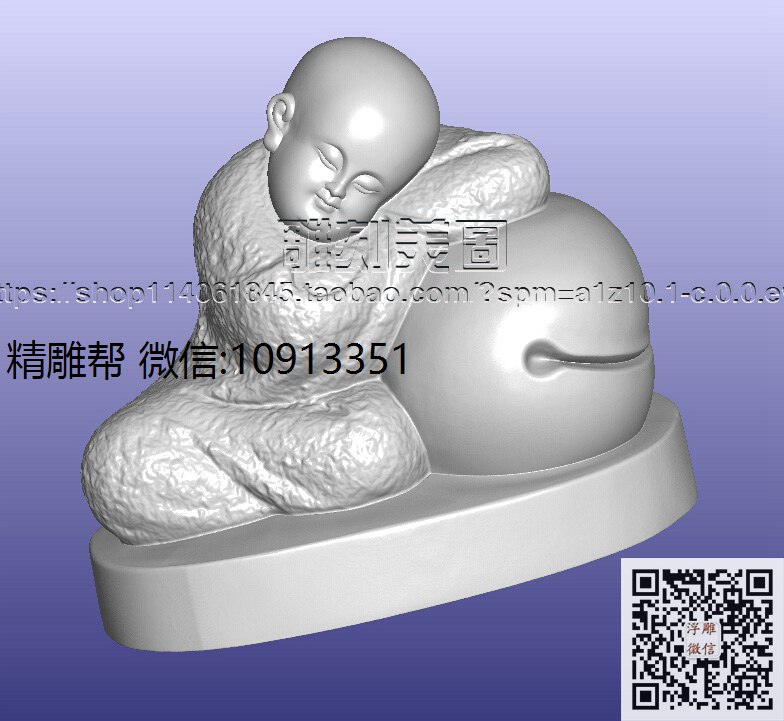 木鱼小和尚修好_STL圆雕图佛像摆件观音佛像3d打印精雕图浮雕图