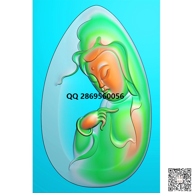 观音精雕图(BGF-017)_观音挂件精雕图46牌玉雕观音牌子精雕图浮雕图