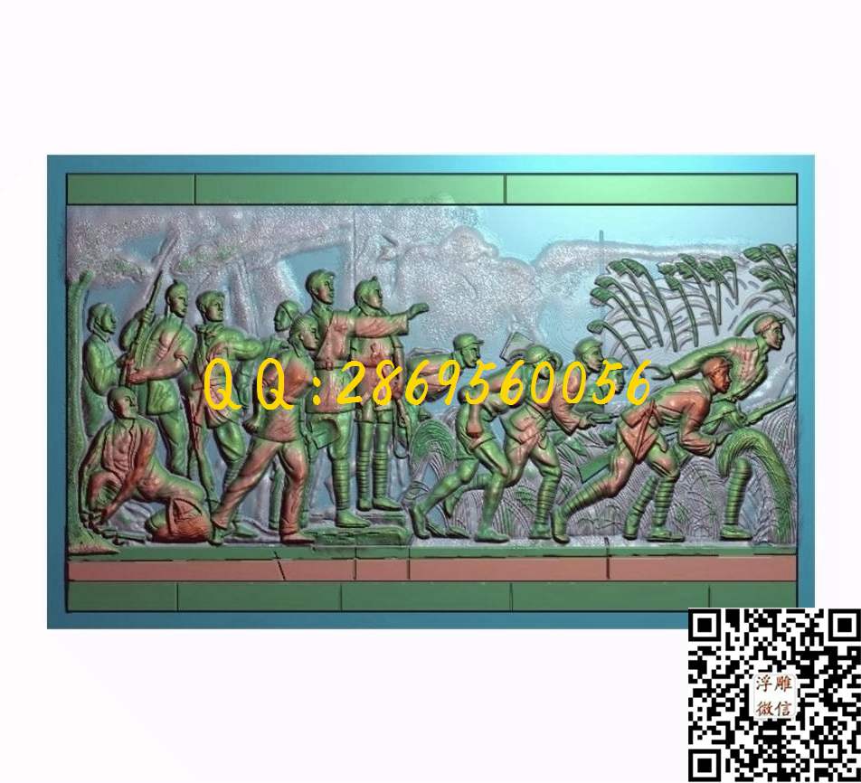 工农大革命133-82-4_人物佛像童子小孩精雕图浮雕图