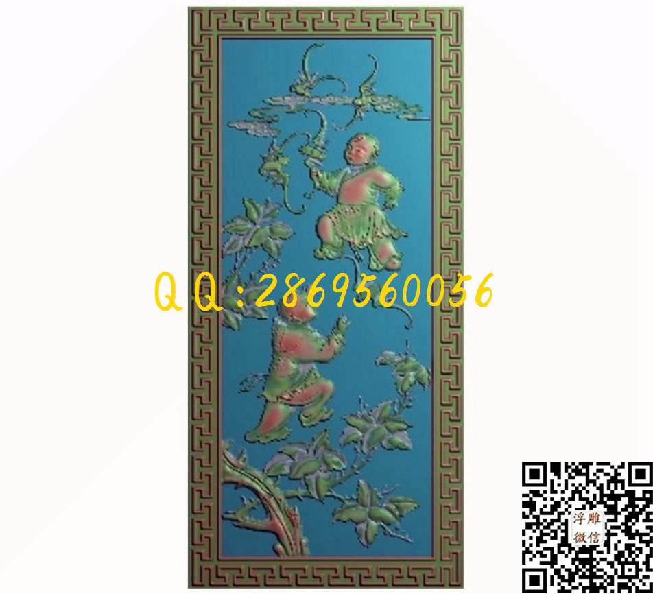 童子人物_人物佛像童子小孩精雕图浮雕图