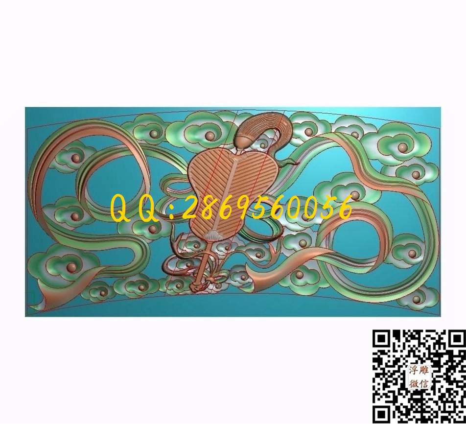 a八宝扇子268-135-6_八宝精雕图八仙八宝暗八仙精雕图浮雕图