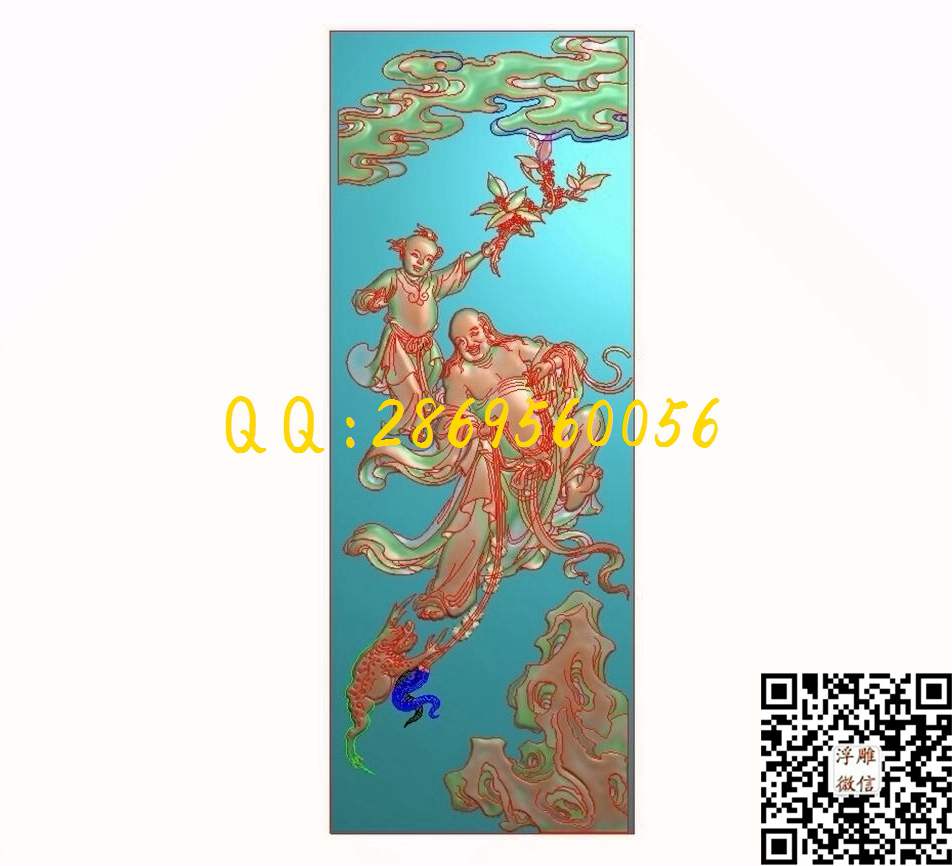 靠背刘海戏金蟾149-394-4_八宝精雕图八仙八宝暗八仙精雕图浮雕图