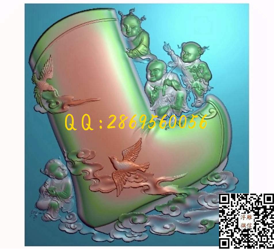 平步青云_挂件花件摆件精雕图浮雕图