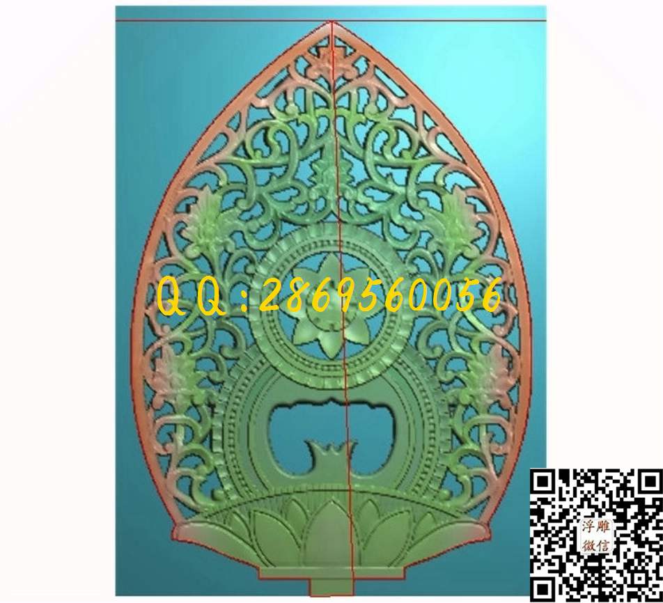 背光62-86-14_挂件花件摆件精雕图浮雕图