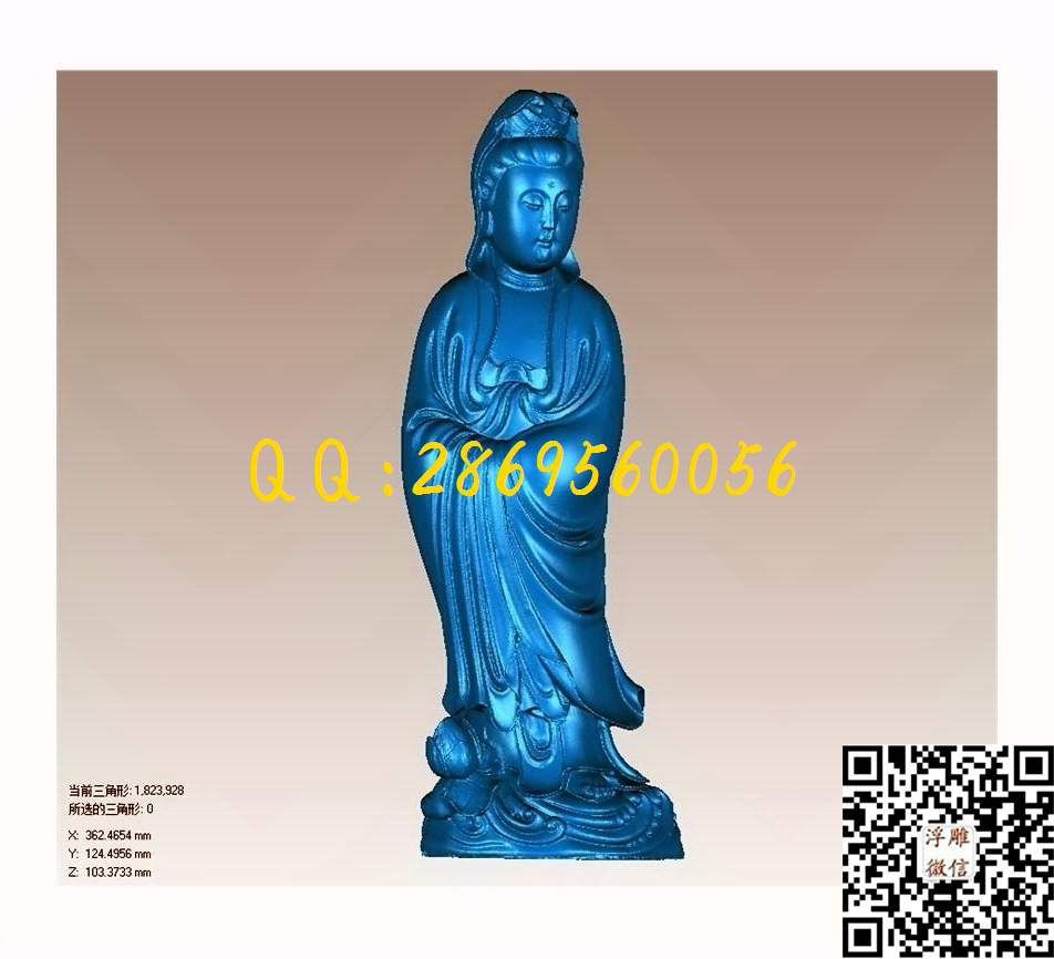013荷花站观音_STL立体模型圆雕图立体浮雕3d电脑雕刻打印四轴多轴雕刻精雕图浮雕图