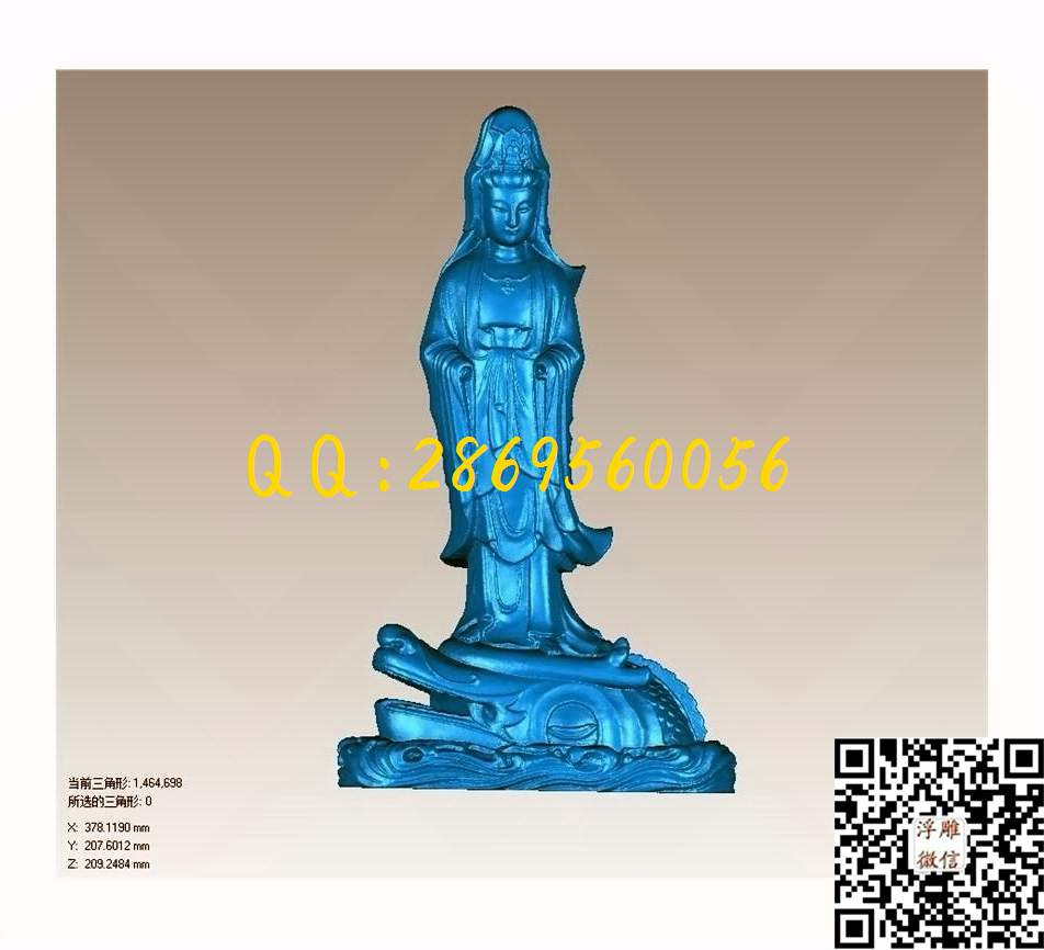 022观音_STL立体模型圆雕图立体浮雕3d电脑雕刻打印四轴多轴雕刻精雕图浮雕图