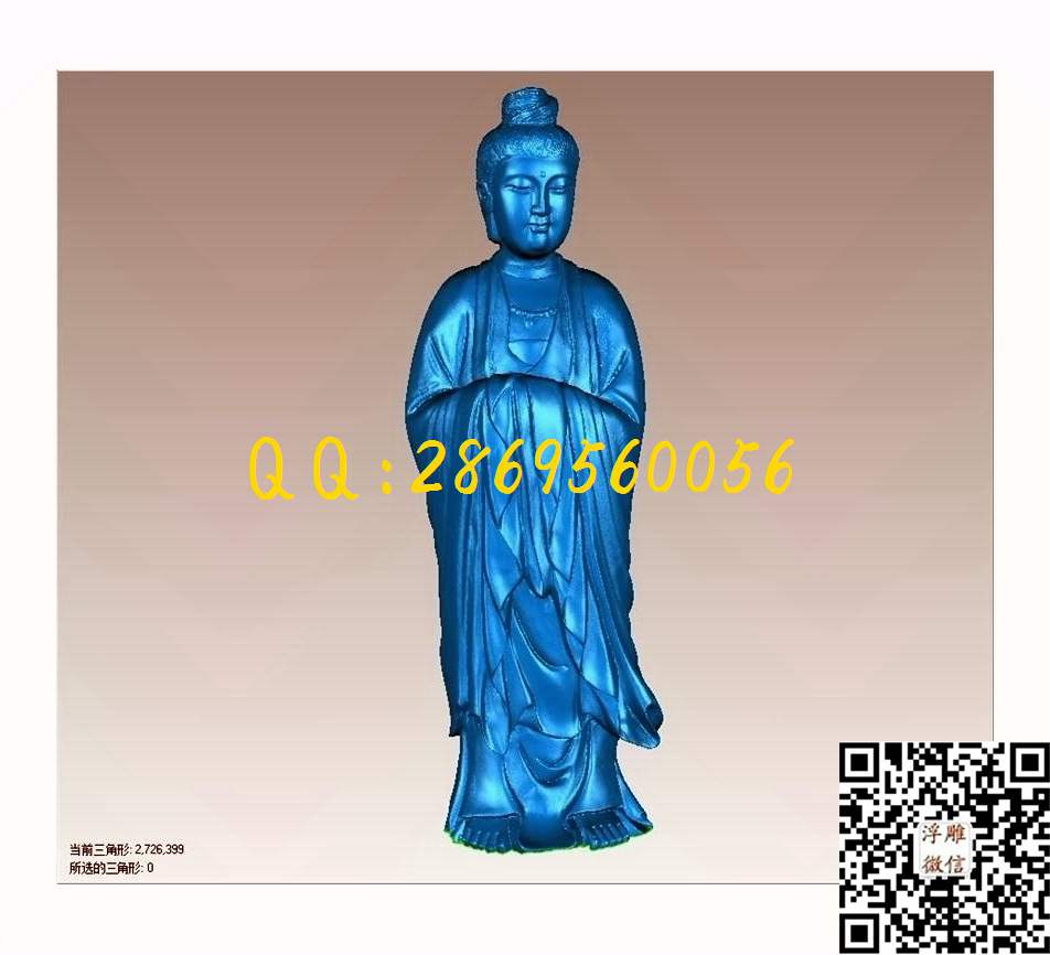 024观音_STL立体模型圆雕图立体浮雕3d电脑雕刻打印四轴多轴雕刻精雕图浮雕图