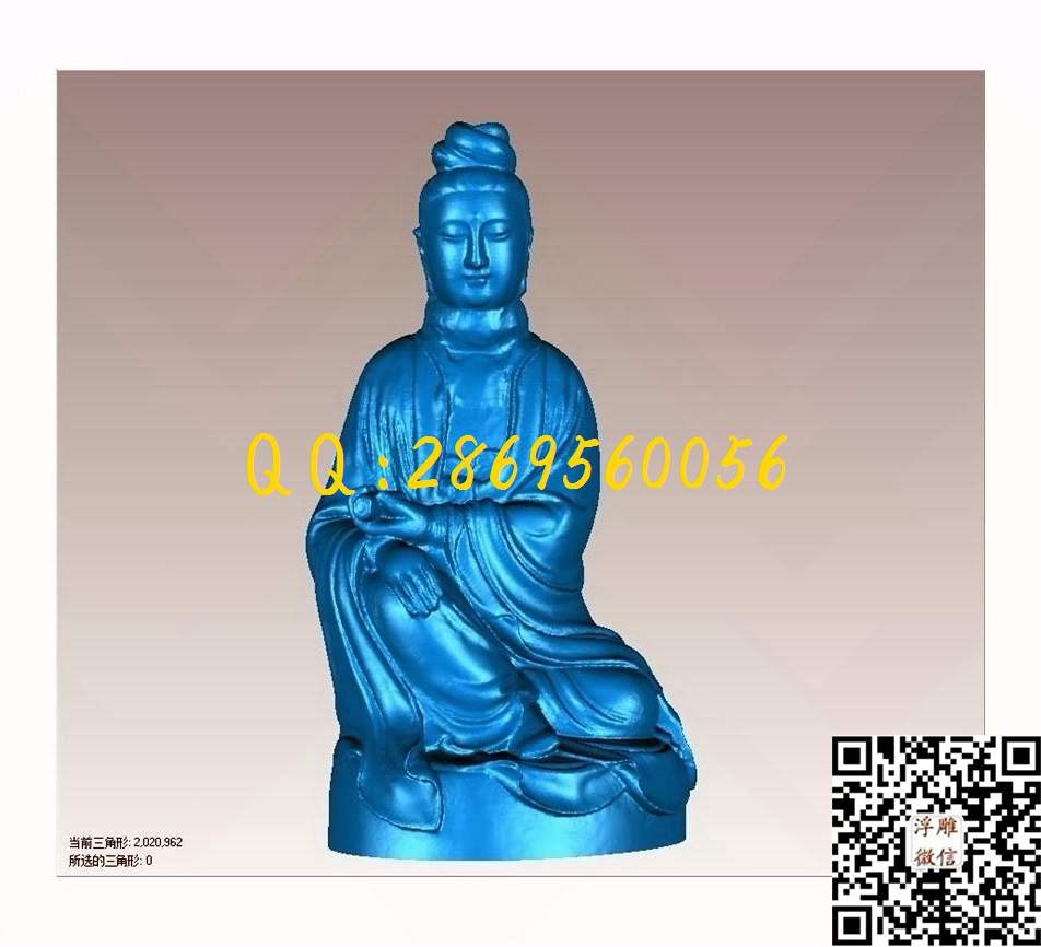 025观音_STL立体模型圆雕图立体浮雕3d电脑雕刻打印四轴多轴雕刻精雕图浮雕图