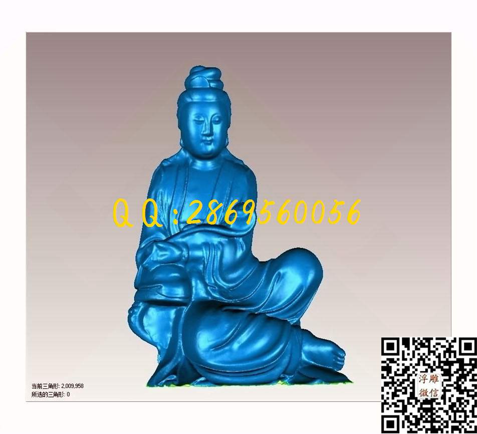 026观音_STL立体模型圆雕图立体浮雕3d电脑雕刻打印四轴多轴雕刻精雕图浮雕图