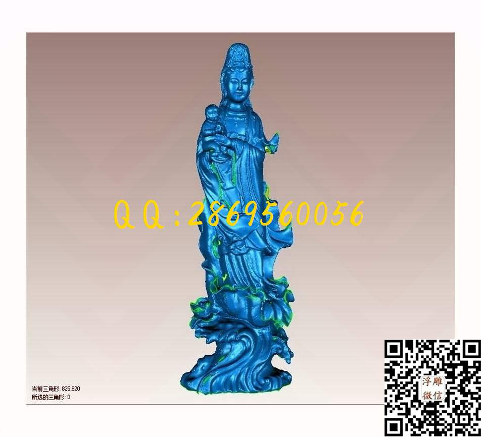 030送子观音_STL立体模型圆雕图立体浮雕3d电脑雕刻打印四轴多轴雕刻精雕图浮雕图