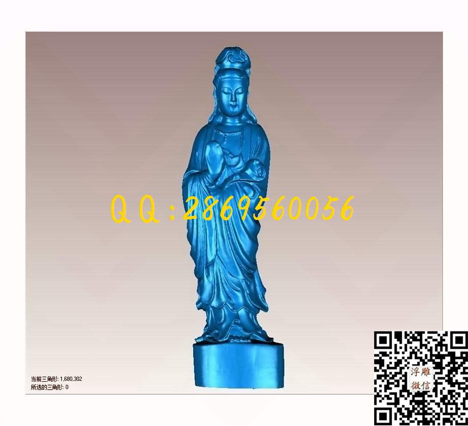 031观音_STL立体模型圆雕图立体浮雕3d电脑雕刻打印四轴多轴雕刻精雕图浮雕图