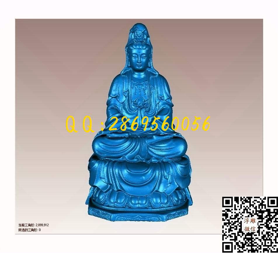 040莲花坐观音_STL立体模型圆雕图立体浮雕3d电脑雕刻打印四轴多轴雕刻精雕图浮雕图