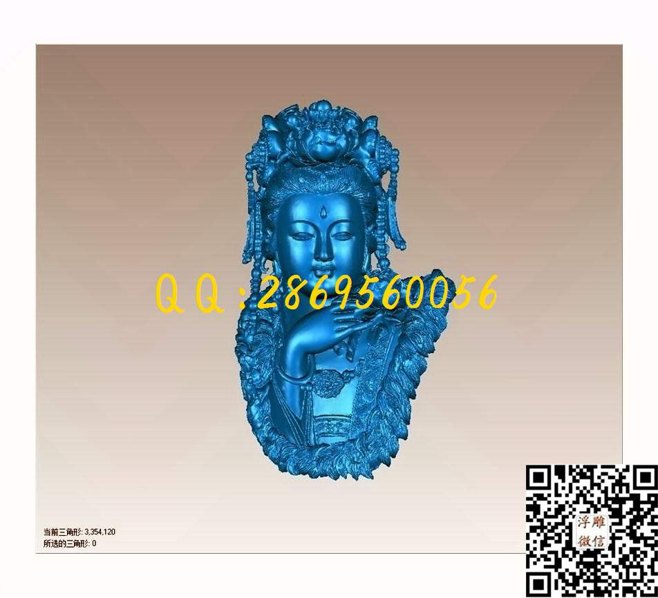 043西洋观音头像_STL立体模型圆雕图立体浮雕3d电脑雕刻打印四轴多轴雕刻精雕图浮雕图
