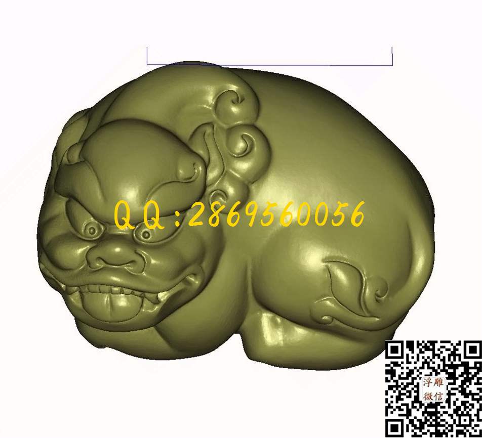 三尾貔貅_STL立体模型圆雕图立体浮雕3d电脑雕刻打印四轴多轴雕刻精雕图浮雕图