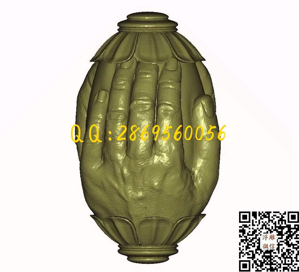 佛手_STL立体模型圆雕图立体浮雕3d电脑雕刻打印四轴多轴雕刻精雕图浮雕图