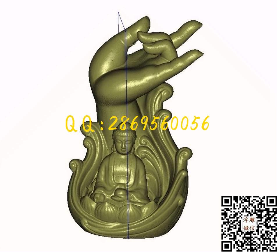 倒流香观音佛_STL立体模型圆雕图立体浮雕3d电脑雕刻打印四轴多轴雕刻精雕图浮雕图