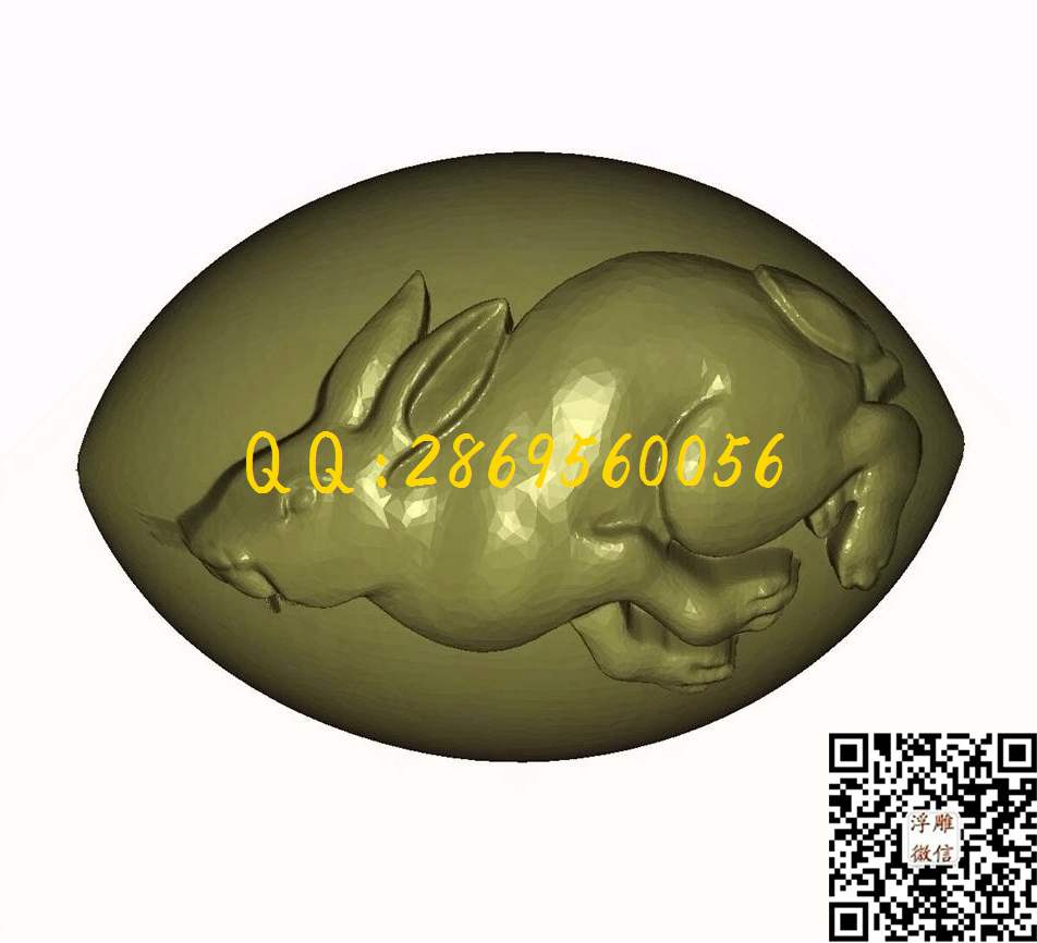 兔子奔跑_STL立体模型圆雕图立体浮雕3d电脑雕刻打印四轴多轴雕刻精雕图浮雕图
