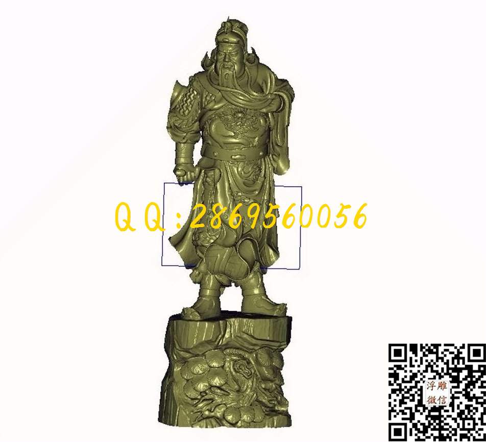 关公23_STL立体模型圆雕图立体浮雕3d电脑雕刻打印四轴多轴雕刻精雕图浮雕图