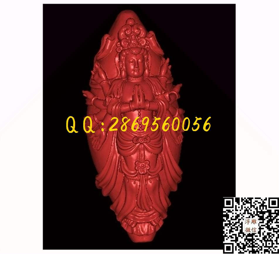 千手观音核雕_STL立体模型圆雕图立体浮雕3d电脑雕刻打印四轴多轴雕刻精雕图浮雕图