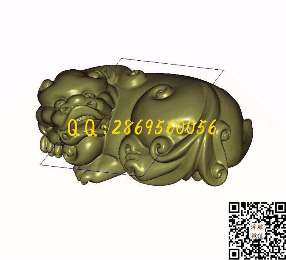 卧貔貅_STL立体模型圆雕图立体浮雕3d电脑雕刻打印四轴多轴雕刻精雕图浮雕图