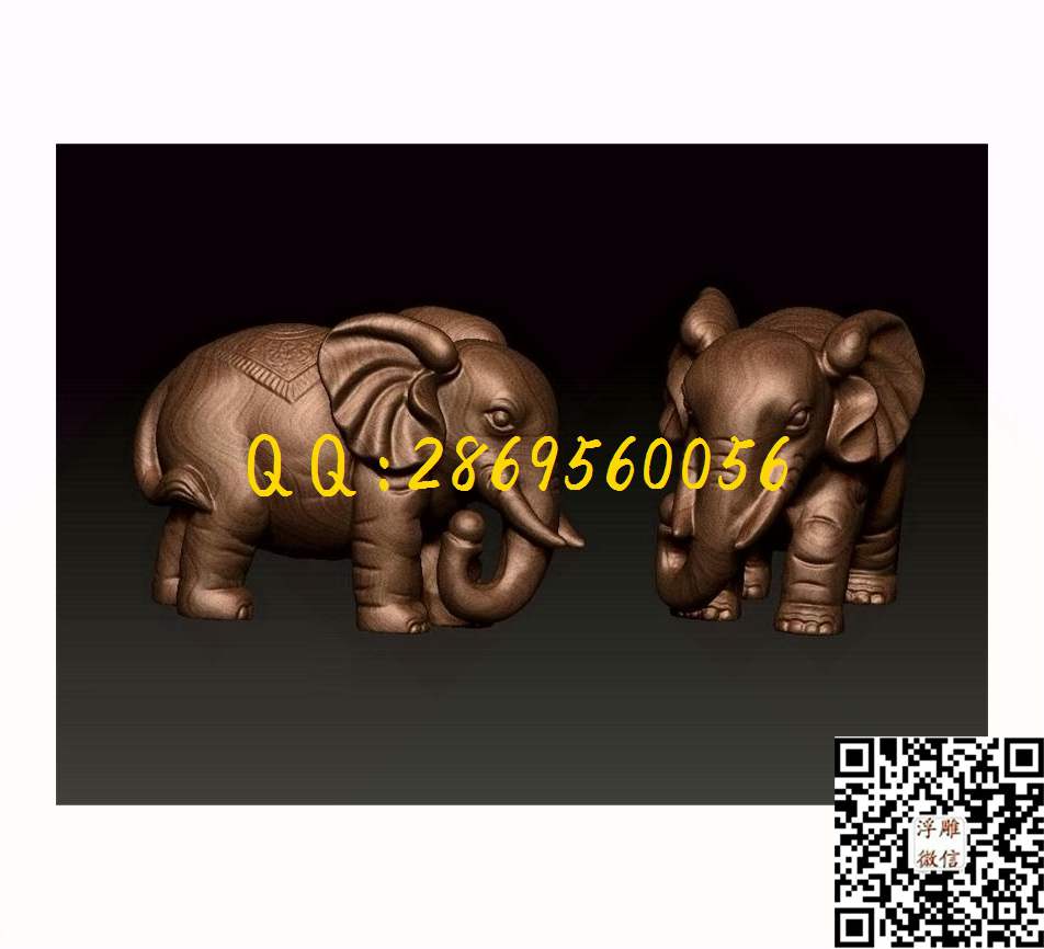 大象_STL立体模型圆雕图立体浮雕3d电脑雕刻打印四轴多轴雕刻精雕图浮雕图