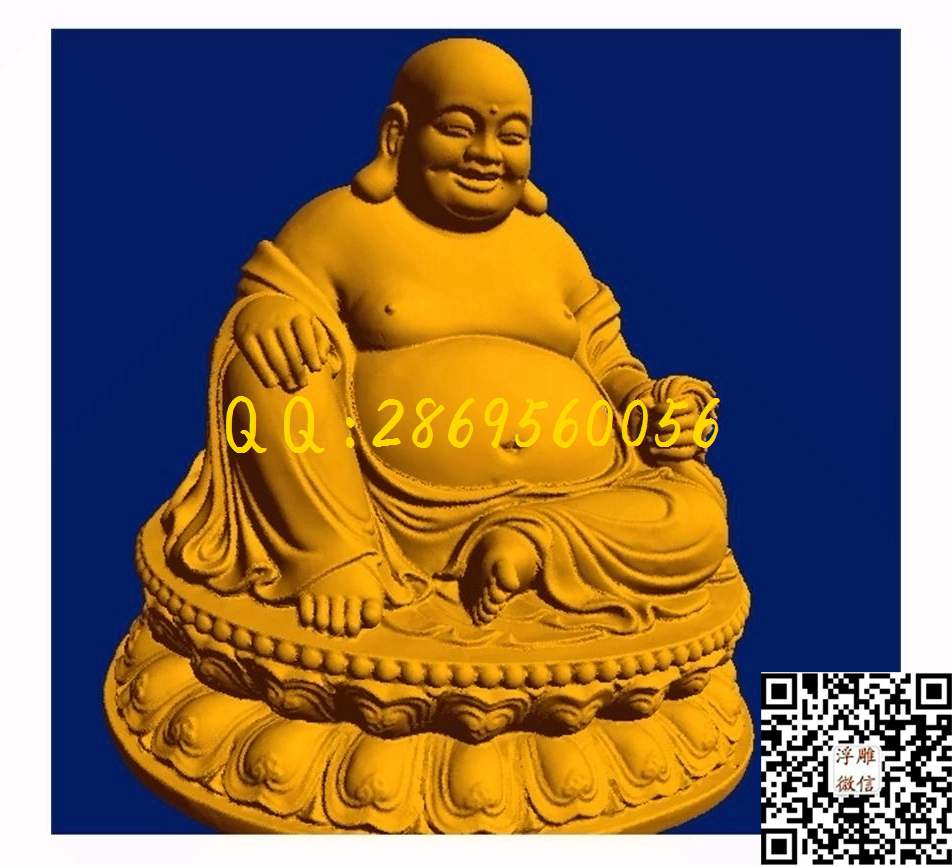 弥勒佛3_STL立体模型圆雕图立体浮雕3d电脑雕刻打印四轴多轴雕刻精雕图浮雕图