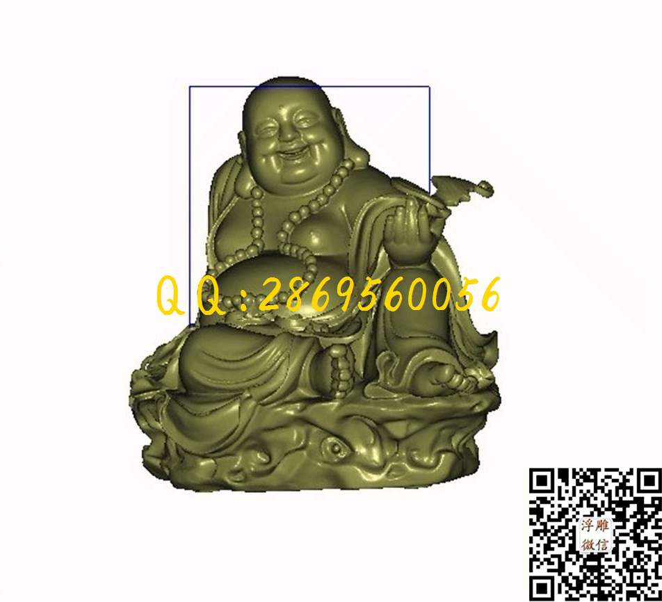 弥勒佛蝙蝠_STL立体模型圆雕图立体浮雕3d电脑雕刻打印四轴多轴雕刻精雕图浮雕图