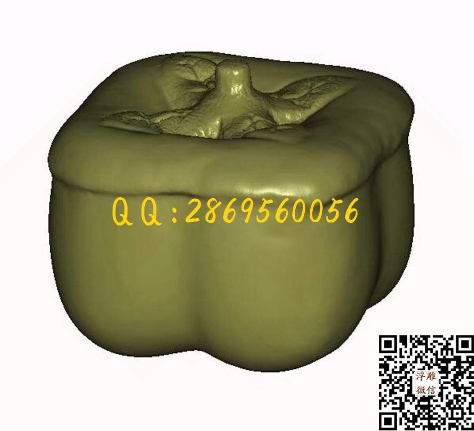 柿子_STL立体模型圆雕图立体浮雕3d电脑雕刻打印四轴多轴雕刻精雕图浮雕图