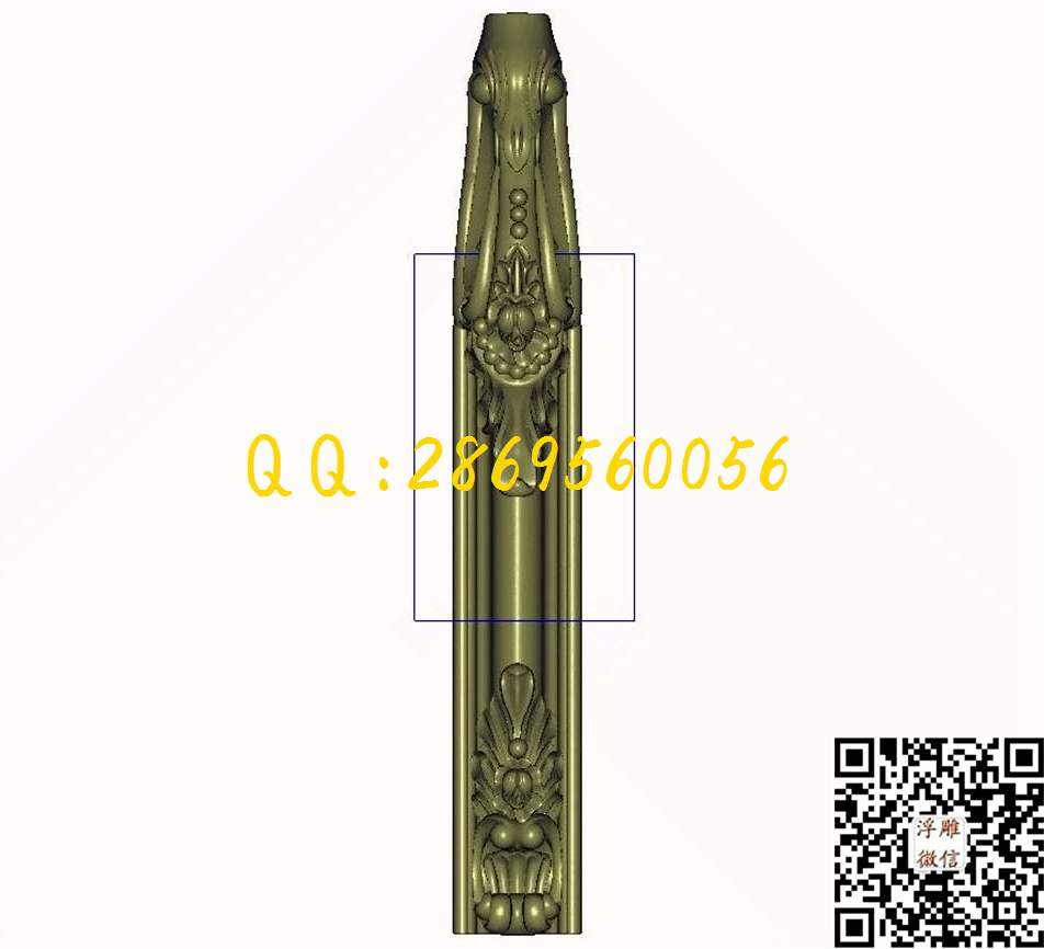洋花桌腿_STL立体模型圆雕图立体浮雕3d电脑雕刻打印四轴多轴雕刻精雕图浮雕图