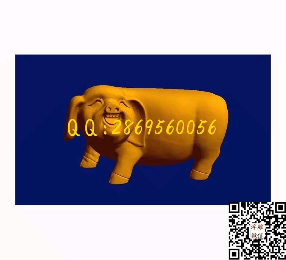 猪雄_STL立体模型圆雕图立体浮雕3d电脑雕刻打印四轴多轴雕刻精雕图浮雕图