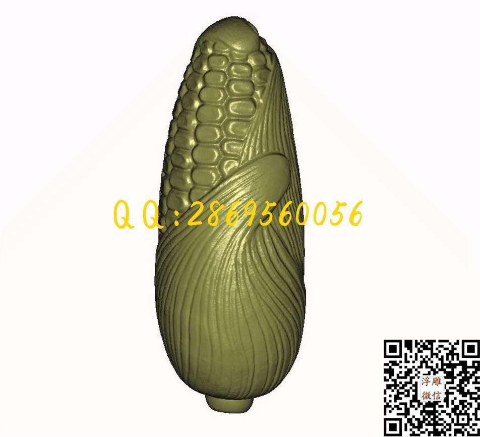 玉米_STL立体模型圆雕图立体浮雕3d电脑雕刻打印四轴多轴雕刻精雕图浮雕图