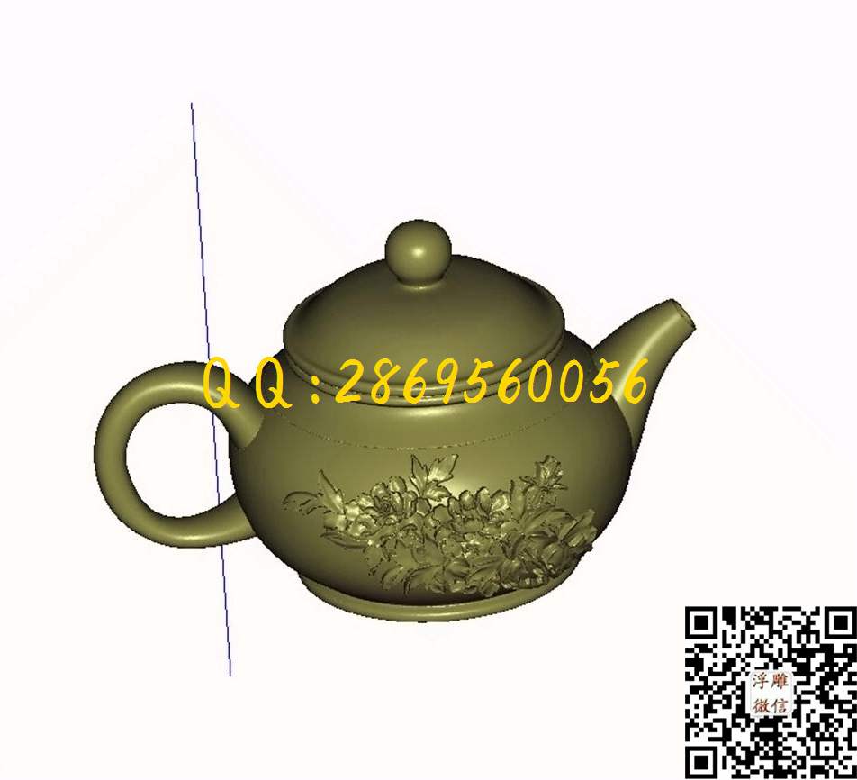 紫砂壶_STL立体模型圆雕图立体浮雕3d电脑雕刻打印四轴多轴雕刻精雕图浮雕图