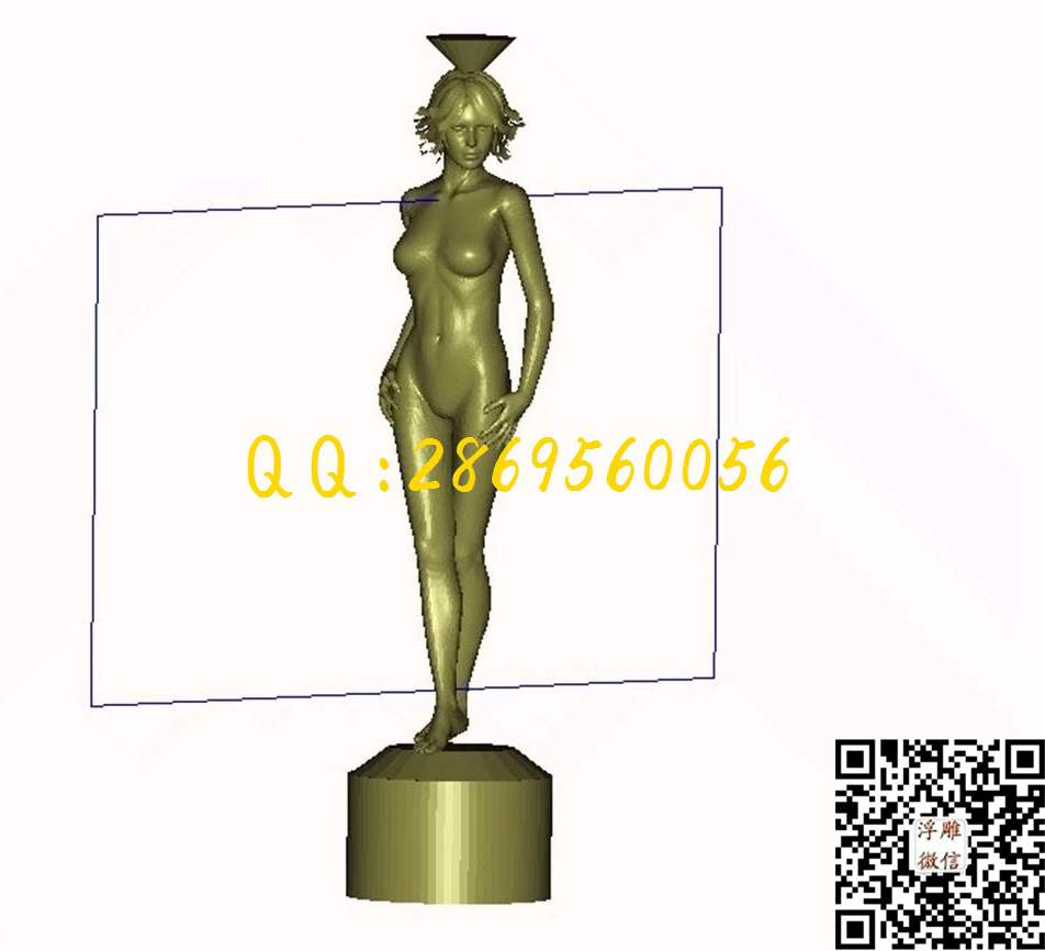 美女_STL立体模型圆雕图立体浮雕3d电脑雕刻打印四轴多轴雕刻精雕图浮雕图