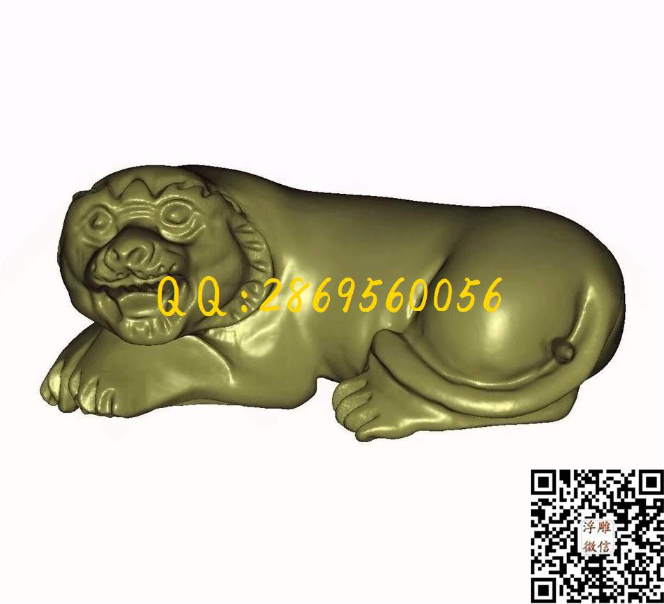 老虎_STL立体模型圆雕图立体浮雕3d电脑雕刻打印四轴多轴雕刻精雕图浮雕图