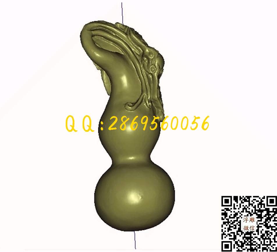 蝙蝠葫芦_STL立体模型圆雕图立体浮雕3d电脑雕刻打印四轴多轴雕刻精雕图浮雕图