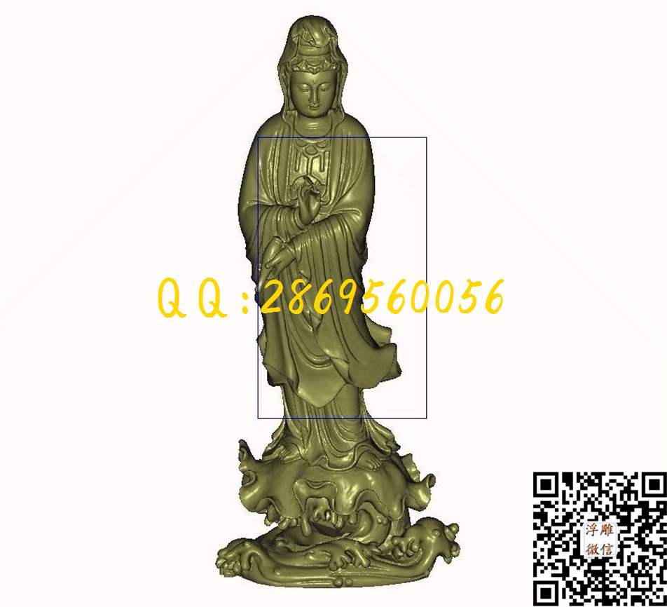 观音_STL立体模型圆雕图立体浮雕3d电脑雕刻打印四轴多轴雕刻精雕图浮雕图